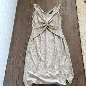 Gold midi dress
